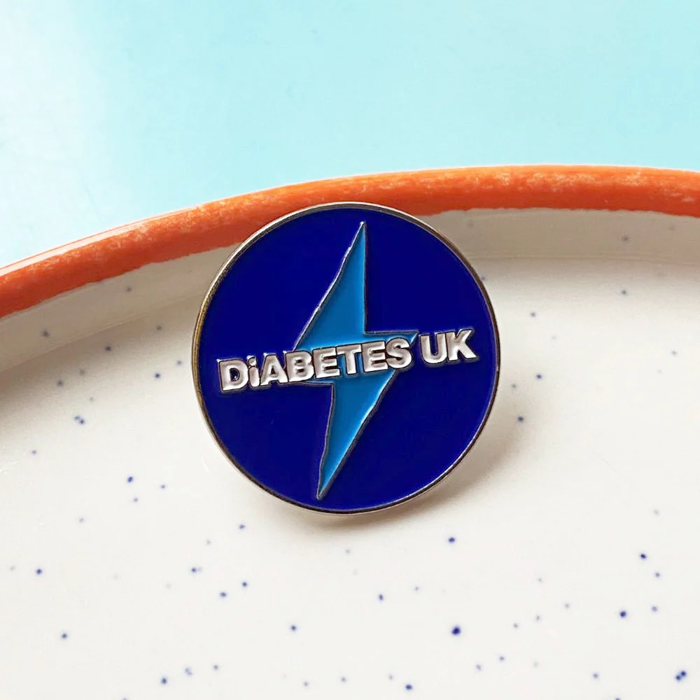 Lightning Bolt Diabetes UK Round Badge